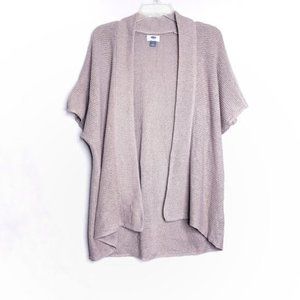 Old Navy Tan Short Sleeve Open Front Knit Cardigan Sweater Women's Size Medium